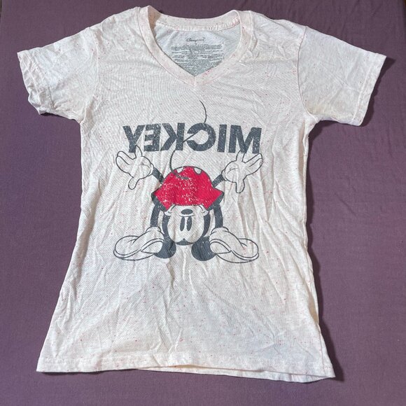 Mickey Mouse Upside Down Disney Store T Shirt Short Sleeves - Women's Medium - Picture 1 of 6